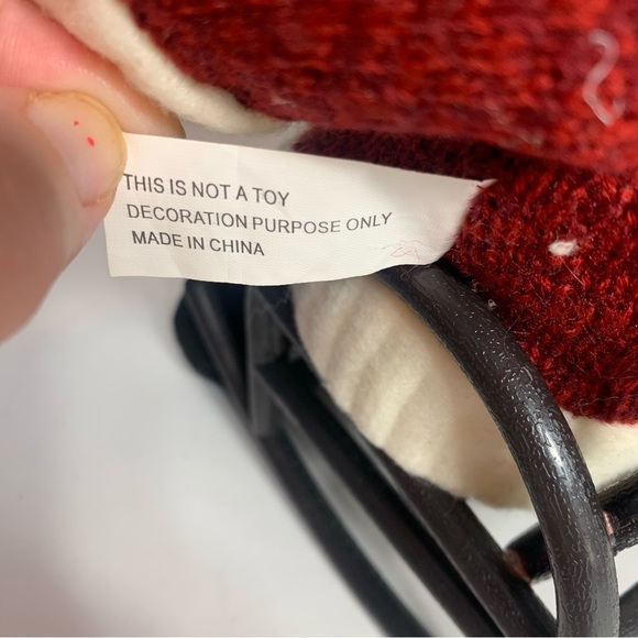 Vintage Santa in rocking chair decoration. Approx. 11”H Santa in cute red outfit - Picture 13 of 13